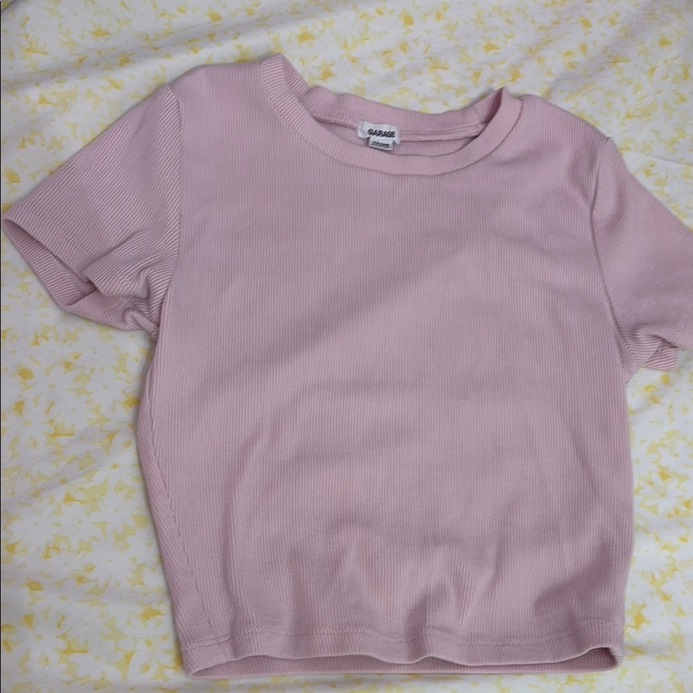 Garage Soft Pink Ribbed Baby T-Shirt